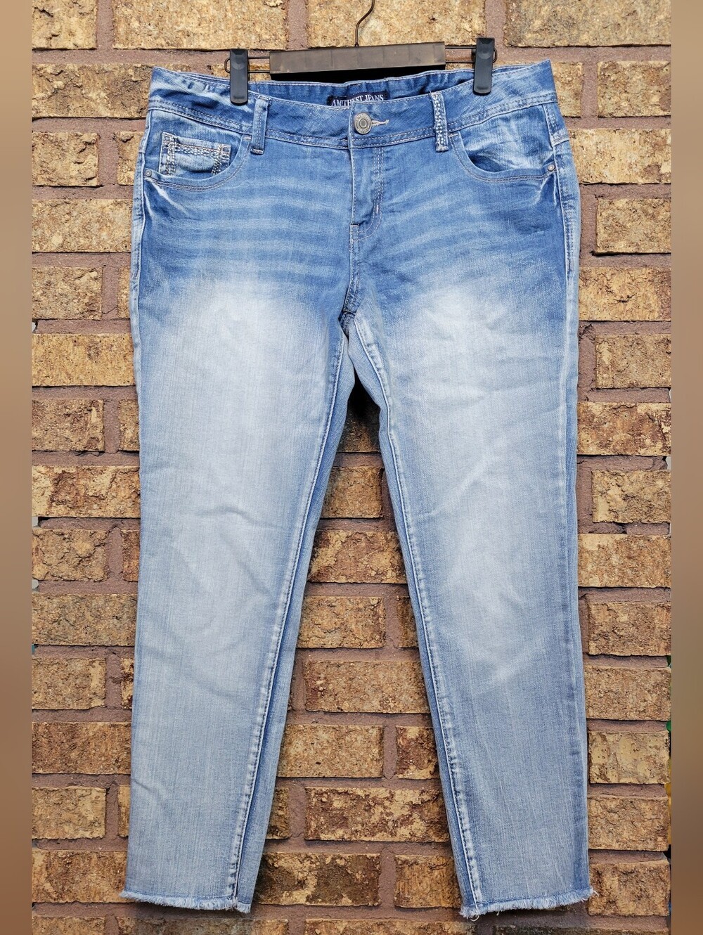 Amethyst Jeans Skinny Cropped Denim Jeans Cotton Blend Stretch Juniors Size 13